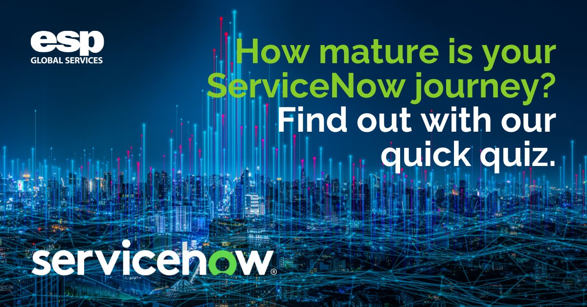 Take a look inside our ServiceNow strategy to drive digital transformation for the aviation industry and beyond, and answer a quick quiz to check the maturity of your ServiceNow journey. loom.ly/Cr6jCck
ESP unlocks the full power of ServiceNow for you!