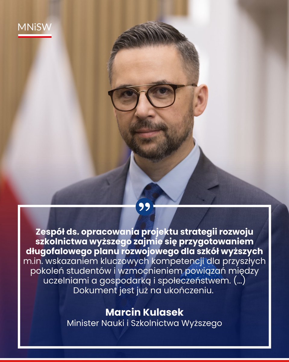 Ministerstwo Nauki i Szkolnictwa Wyższego (@mnisw_gov__pl) on Twitter photo Nowe wyzwania, które stoją przed polską nauką w jej dzisiejszym i przyszłym kształcie wymagają przemyślanych korekt i odpowiedzi na rodzące się ryzyka i szanse.
Minister <a href="/MarcinKulasek/">Marcin Kulasek</a> w rozmowie z <a href="/BiznesINTERIAPL/">Interia Biznes</a> o efektach prac zespołu ds. opracowania projektu strategii Nowe wyzwania, które stoją przed polską nauką w jej dzisiejszym i przyszłym kształcie wymagają przemyślanych korekt i odpowiedzi na rodzące się ryzyka i szanse.
Minister <a href="/MarcinKulasek/">Marcin Kulasek</a> w rozmowie z <a href="/BiznesINTERIAPL/">Interia Biznes</a> o efektach prac zespołu ds. opracowania projektu strategii