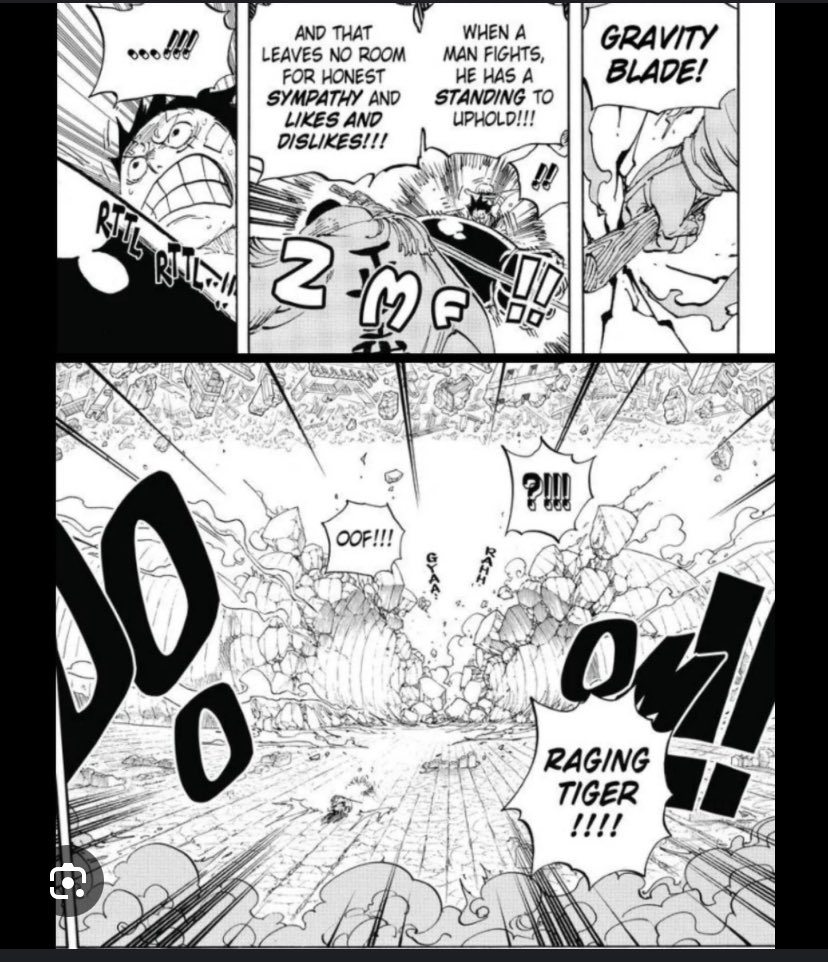 s_02308's tweet image. Fujitora is a swordsmen his way of fighting, gravity blade : (name of technique) in this instance raging tiger
Does this make sense shanks fans 🥺