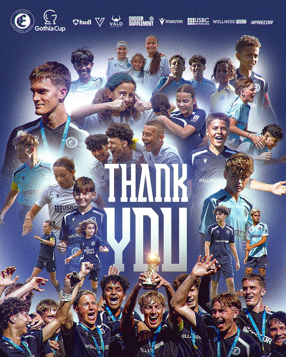 140 players and staff. One unforgettable week.👊🏻

Thank you to everyone who made Gothia Cup 2025 so special the passion, the effort, the memories, and the friendships will stay with us forever. Proud of what we achieved together! 💙

#empirefc #football #gothiacup #memories