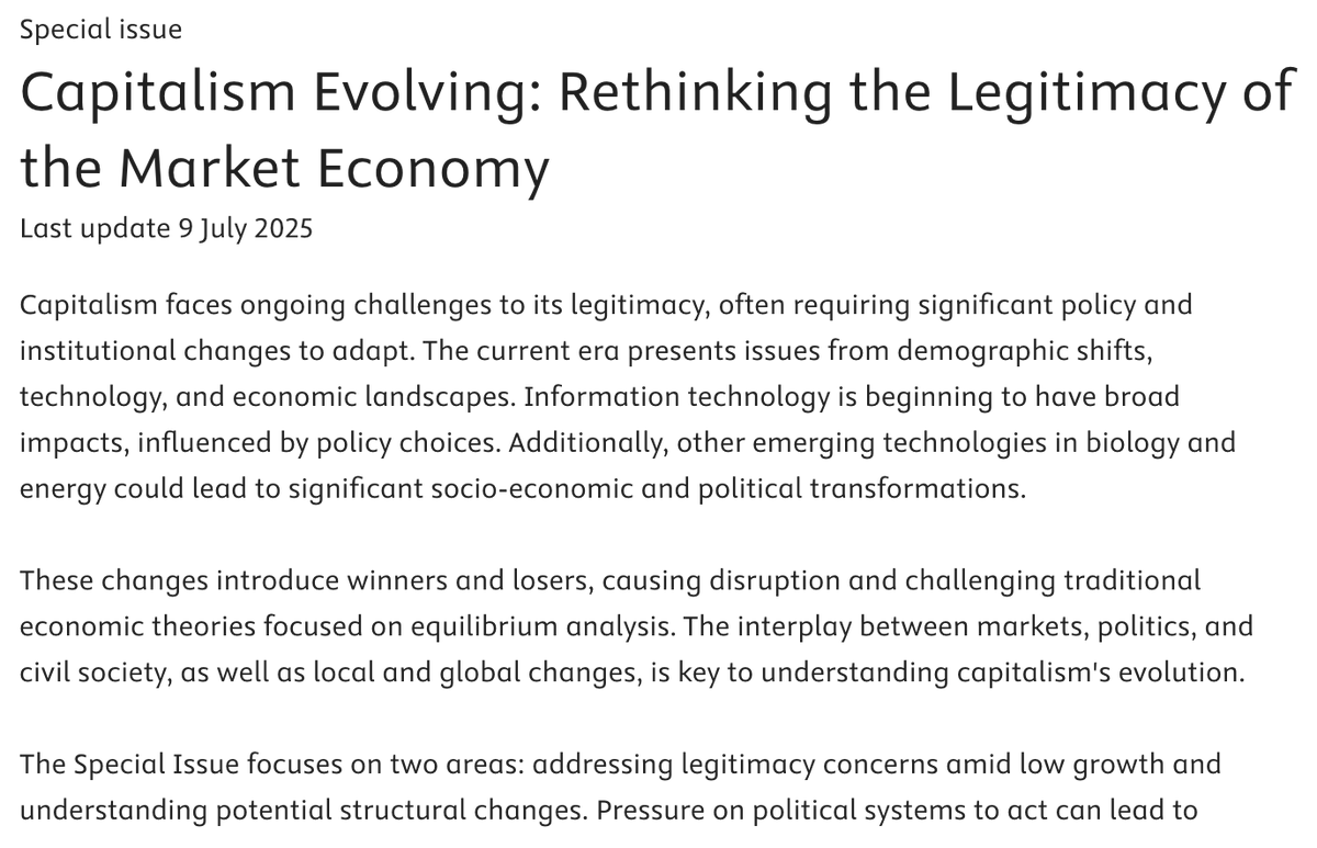 aier's tweet image. AIER's Dr. Ryan Yonk co-edits a new special issue in the Journal of Economic Behavior & Organization exploring capitalism's legitimacy challenges in an era of technological disruption and demographic change. The research examines how civil society and corporate social…