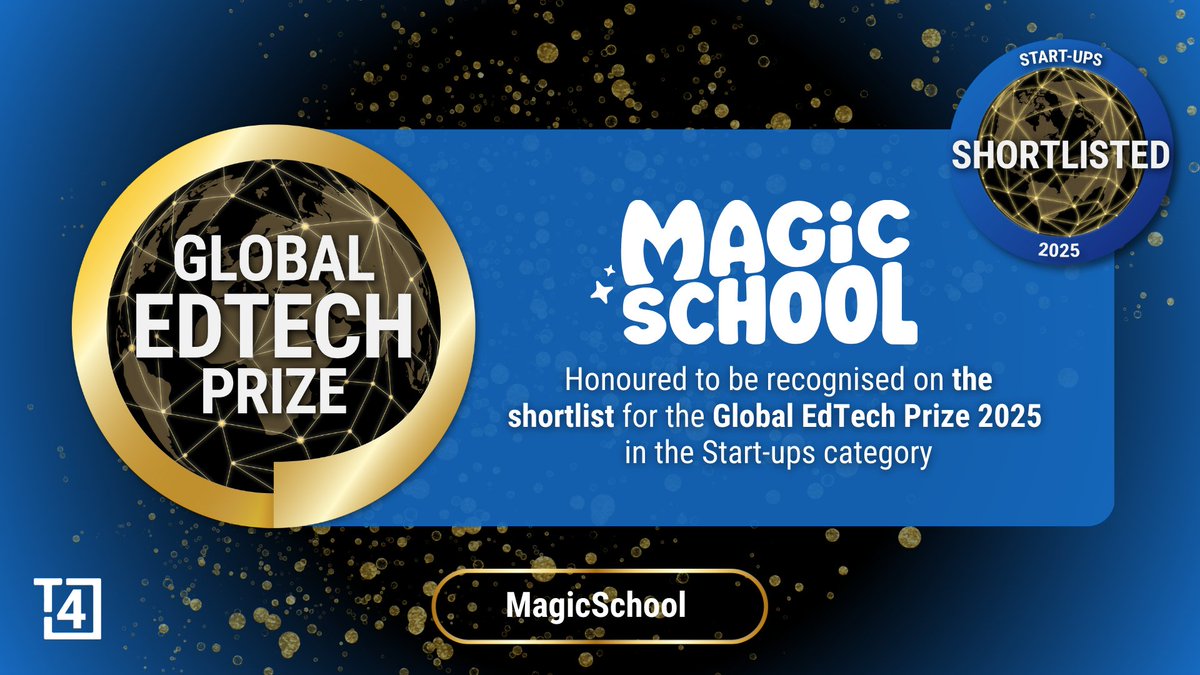 magicschoolai's tweet image. MagicSchool AI is a Top 30 Finalist for the inaugural Global EdTech Prize from @T4EduC supported by Owl Ventures & Digital Promise.
This honor, selected by educators, celebrates tools making real impact.
Thank you to our amazing community—this one’s for you! 💜
@VikasPota…
