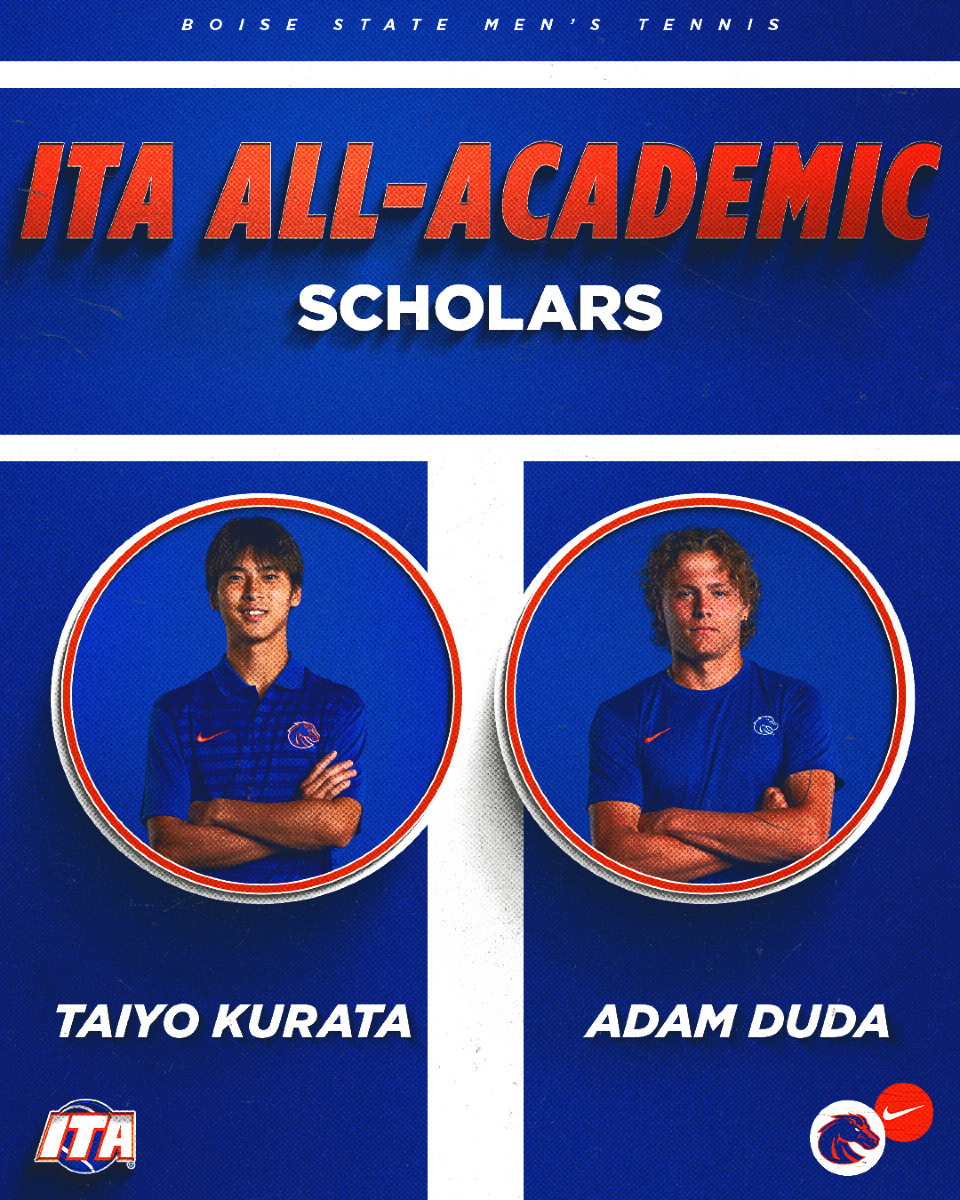 BroncoSportsMTN's tweet image. Boise State men's tennis' Taiyo Kurata and Adam Duda named ITA Scholar-Athletes for this past academic year.
Congrats Taiyo and Adam❗🎾🐴👏
#BeleedBlue #WhatsNext