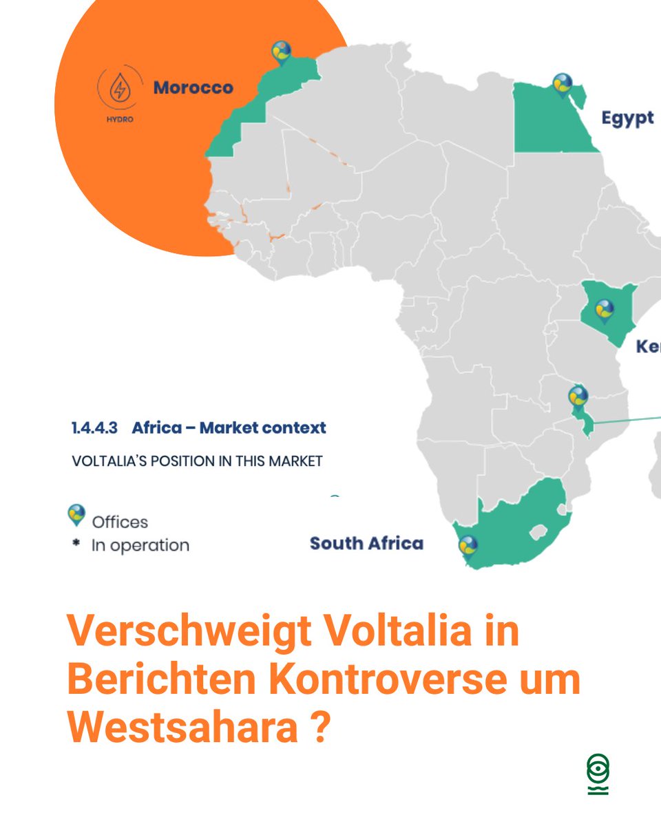 wsrwDE's tweet image. Das französische erneuerbare Energien-Unternehmen @VoltaliaSA berichtet in seinem jüngsten Finanzbericht an die französischen Behörden nicht mehr über seine Beteiligung an einem Windpark in der besetzten #Westsahara.
Bloß warum?
wsrw.org/de/nachrichten…