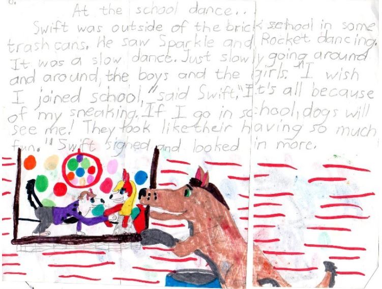 AlfredAlfer77's tweet image. When I was 6 or 7 in the 90's one of the books that I wrote was about a mangy incel dog who was a societal outcast and stalked girl dogs with stripper names.