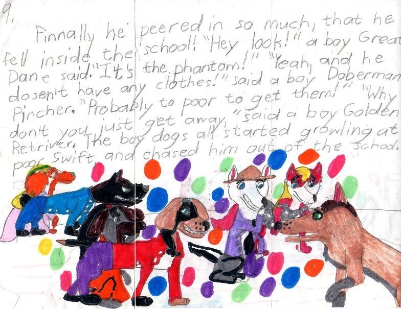 AlfredAlfer77's tweet image. When I was 6 or 7 in the 90's one of the books that I wrote was about a mangy incel dog who was a societal outcast and stalked girl dogs with stripper names.