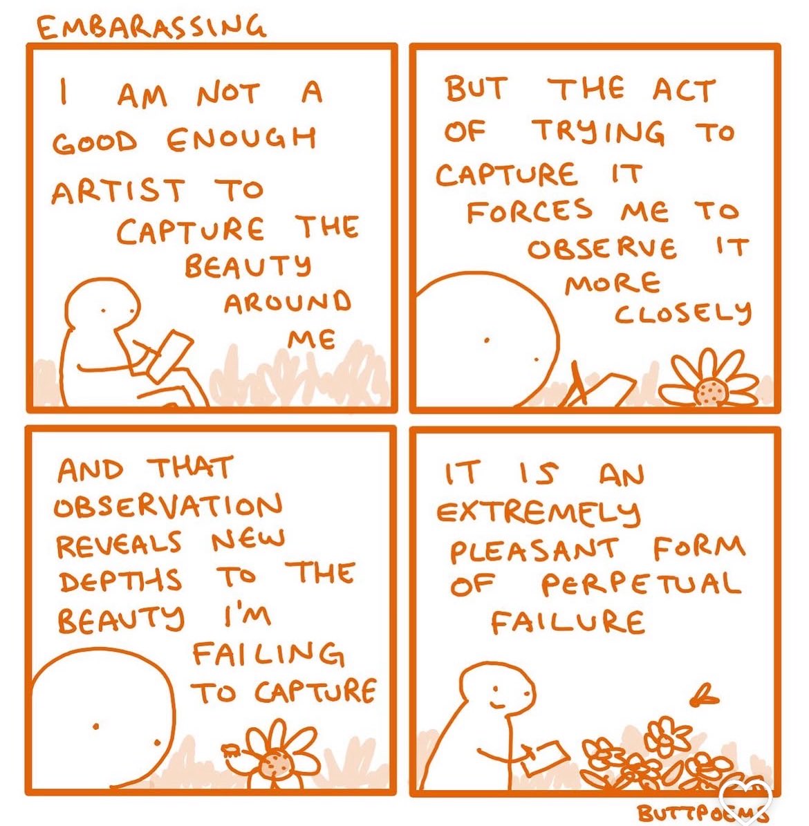 DrGorfinkel's tweet image. Applicable to all attempts at creativity
“….an extremely pleasant form of perpetual failure”
💜