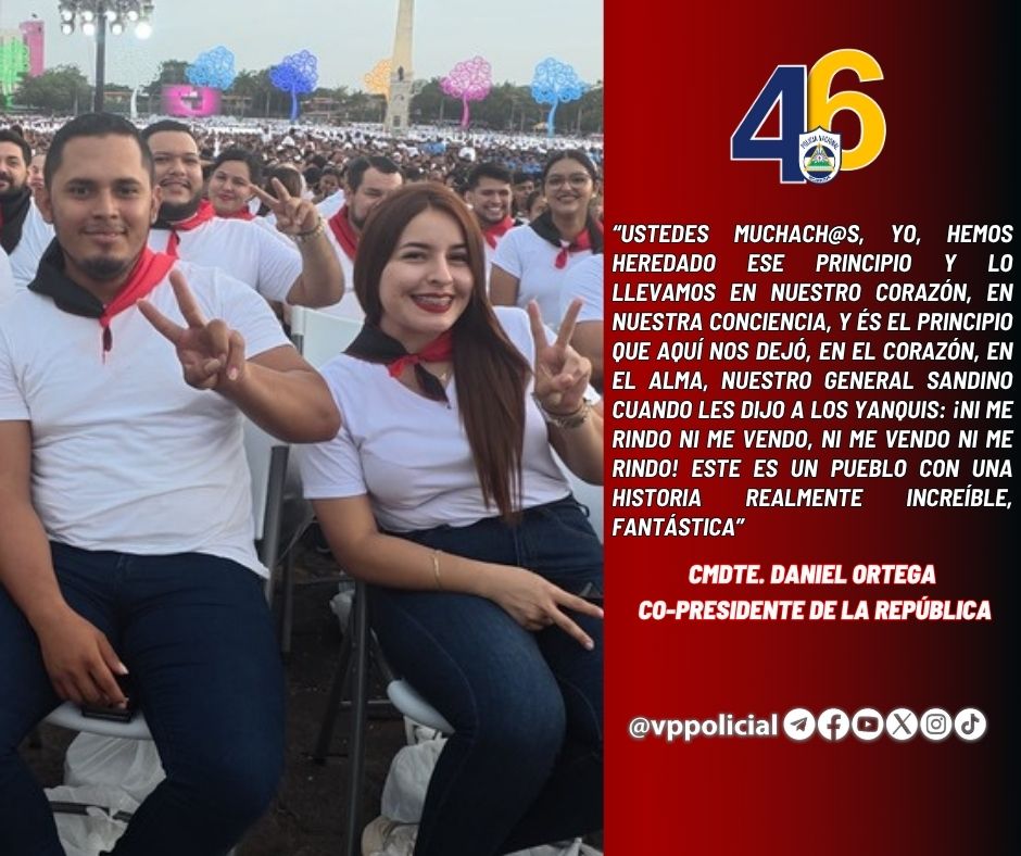 🌤 ¡Buenos días pueblo!

¿Cómo está la moral? 

Nueva semana para seguir cosechando las conquistas de nuestra #Nicaragua Bendita y siempre Libre. 

#JuntoALaComunidad