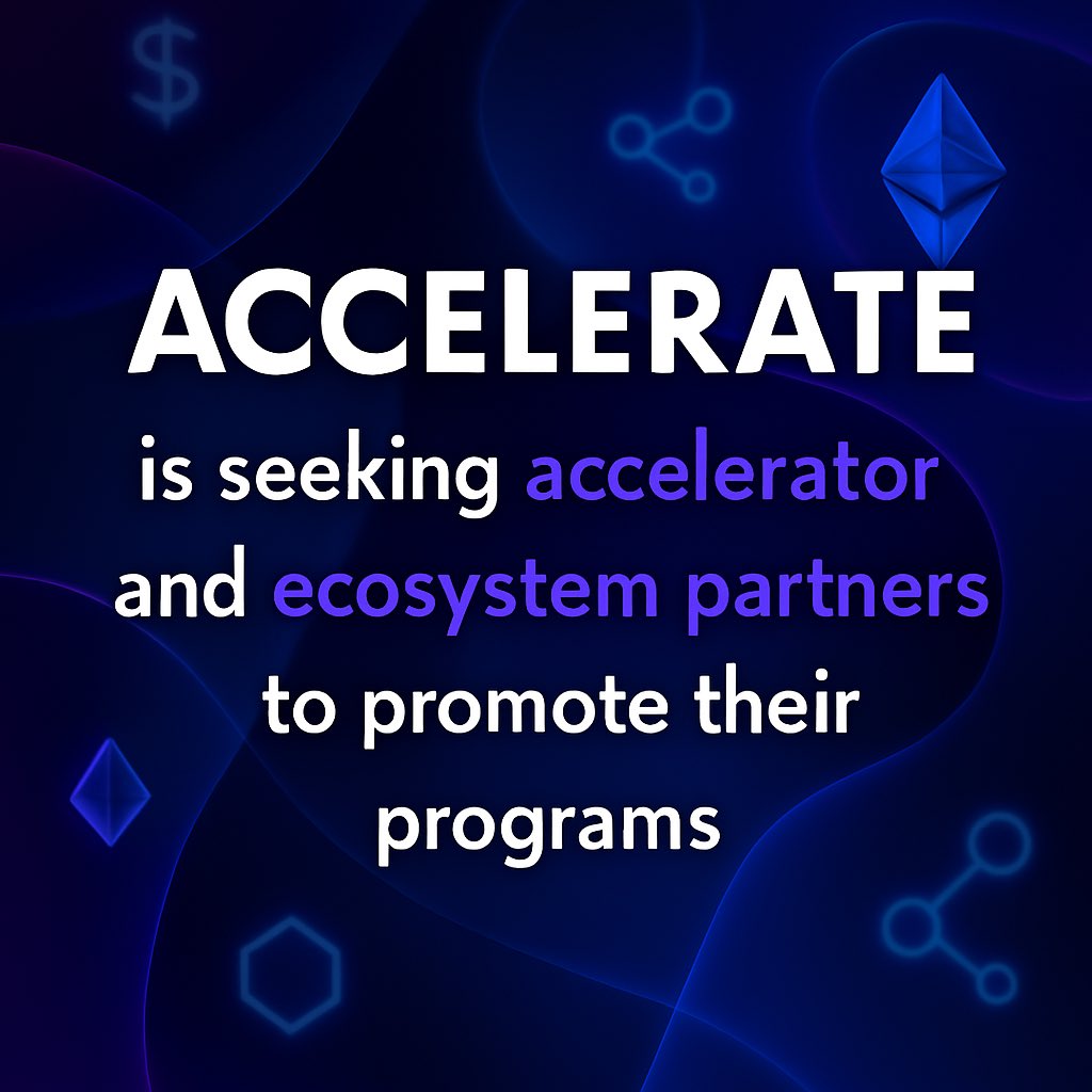 AccelerateWeb3's tweet image. @AccelerateWeb3 is looking for incubators and web3 ecosystems with funding programs.
We will promote your programs to hundreds of talented founders!
Know anyone running a web3 funding program? Tag them below!