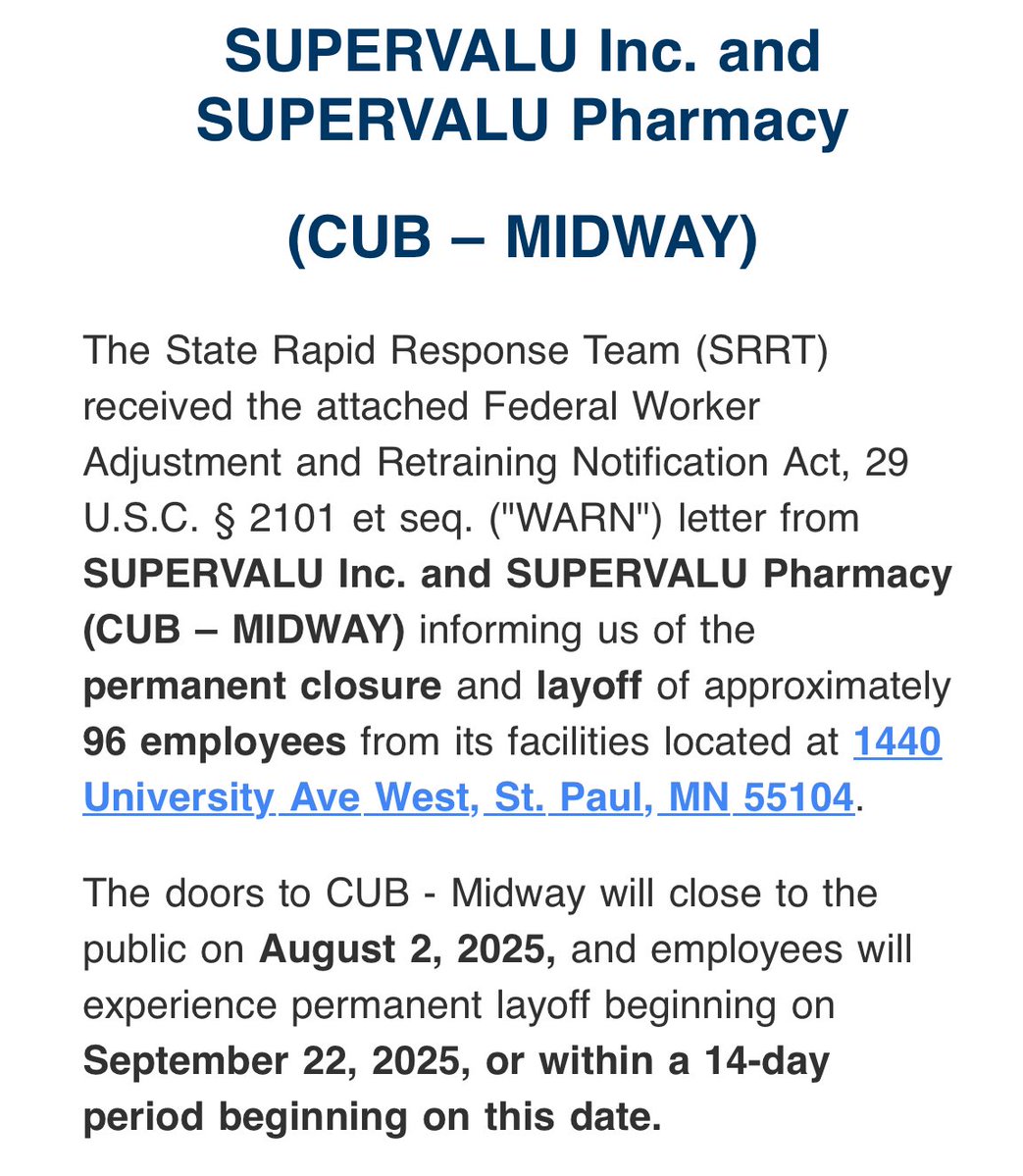 DeRushaJ's tweet image. As you would have guessed from @FrederickMelo’s ongoing chronicles, Cub Midway St. Paul is closing.