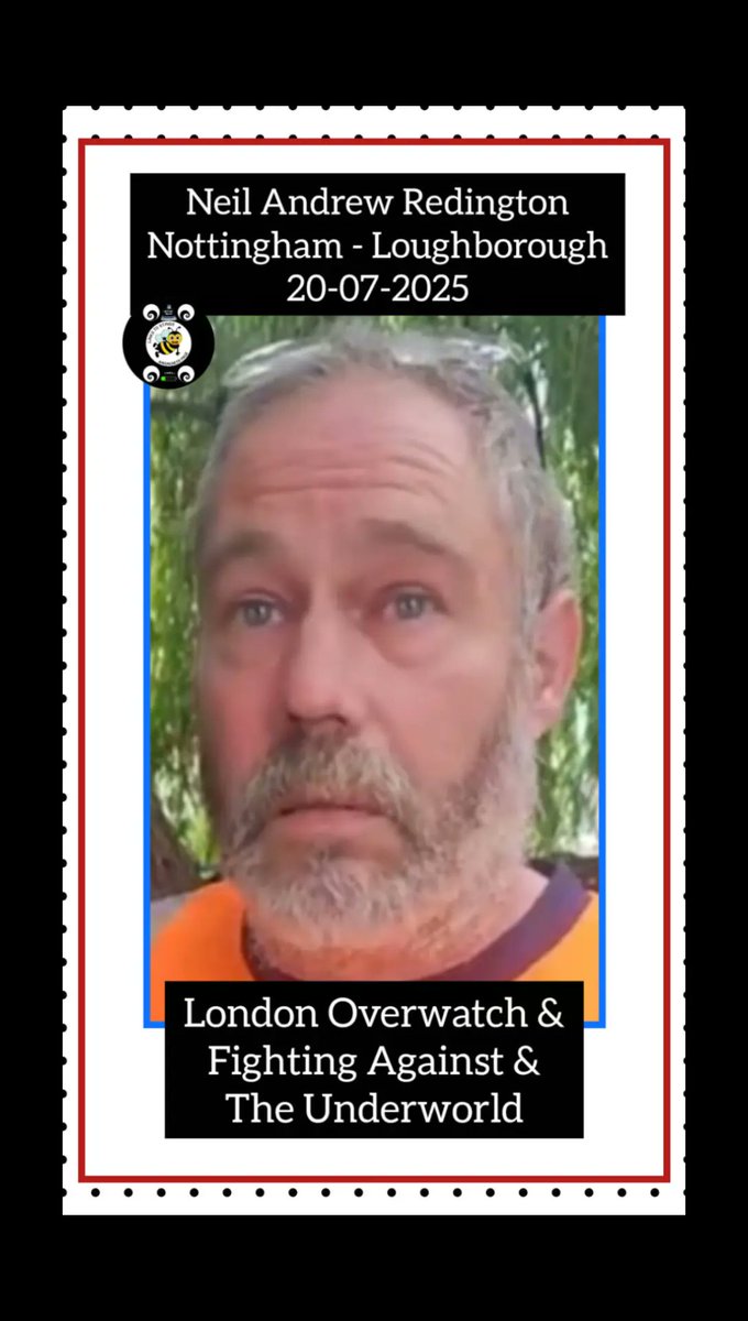 FrankTPDF's tweet image. Neil Andrew Redington Nottingham-Loughborough 20-07-2025 Sting by London Overwatch &amp;amp; Fighting Against The Evil  &amp;amp; The Underworld #fyp #awareness #sharedpost #PeaDohFiles #TeamTPDF