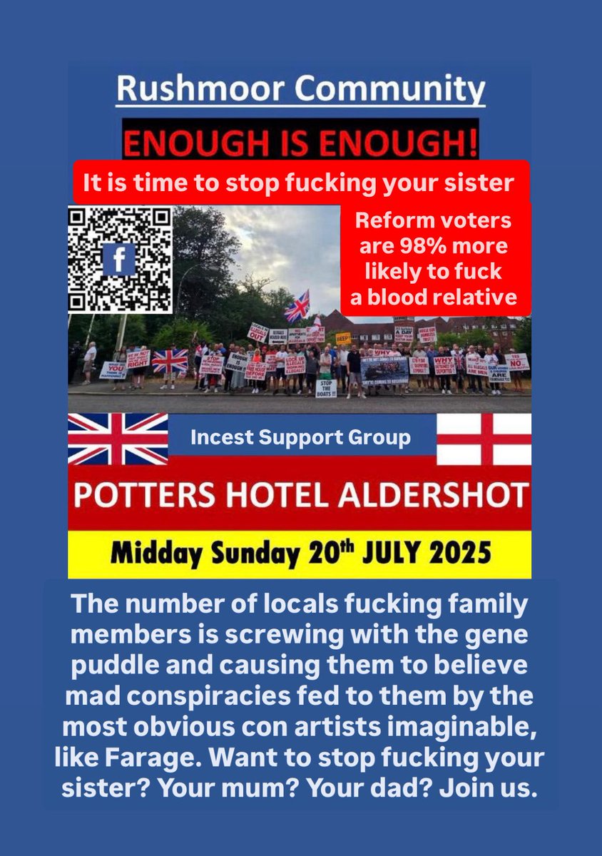 supertanskiii's tweet image. This right wing “protest” poster for Aldershot was… unexpectedly honest.