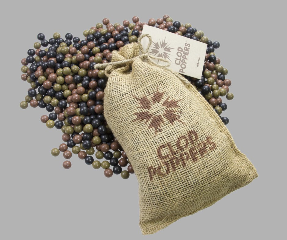 Clod Poppers clay ammo vaporizes upon impact. Leaving a cloud of dust and just enough material to indicate the exact point of contact. The residue is environmentally friendly,  biodegradable, and washed away with the next rain. loom.ly/bnPs00M