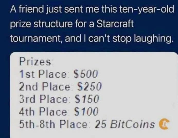 CryptoPulse9's tweet image. Did you play Starcraft around 2011?
(estimate based on prize value)
Where's the 8th place winner now?