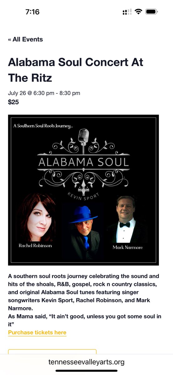 I believe we have a show this week 😎 Can’t wait to have some fun with these  Cats! Saturday July 26th @ritztheatresheffield Come early for the Conecuh Hang 
<a href="/ConecuhSausage/">Conecuh Sausage</a> @marknarmoremusic @rachelwsings @tlgent1