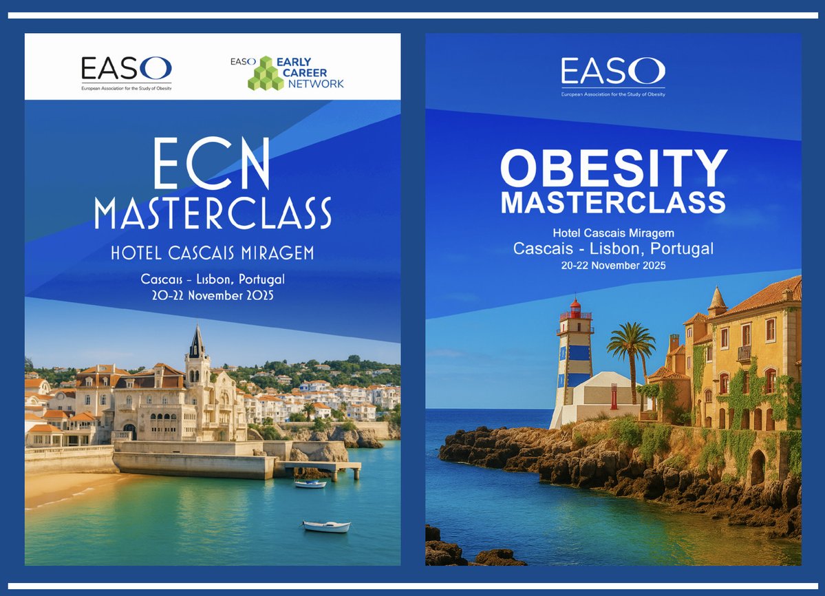 EASOobesity's tweet image. Applications are open for the 2025 EASO Masterclass and ECN Masterclass - check the EASO website for application details. easo.org
➡️ Application submission closes at 18.00 CEST on Friday, September 5th 2025
@EASOobesityECN