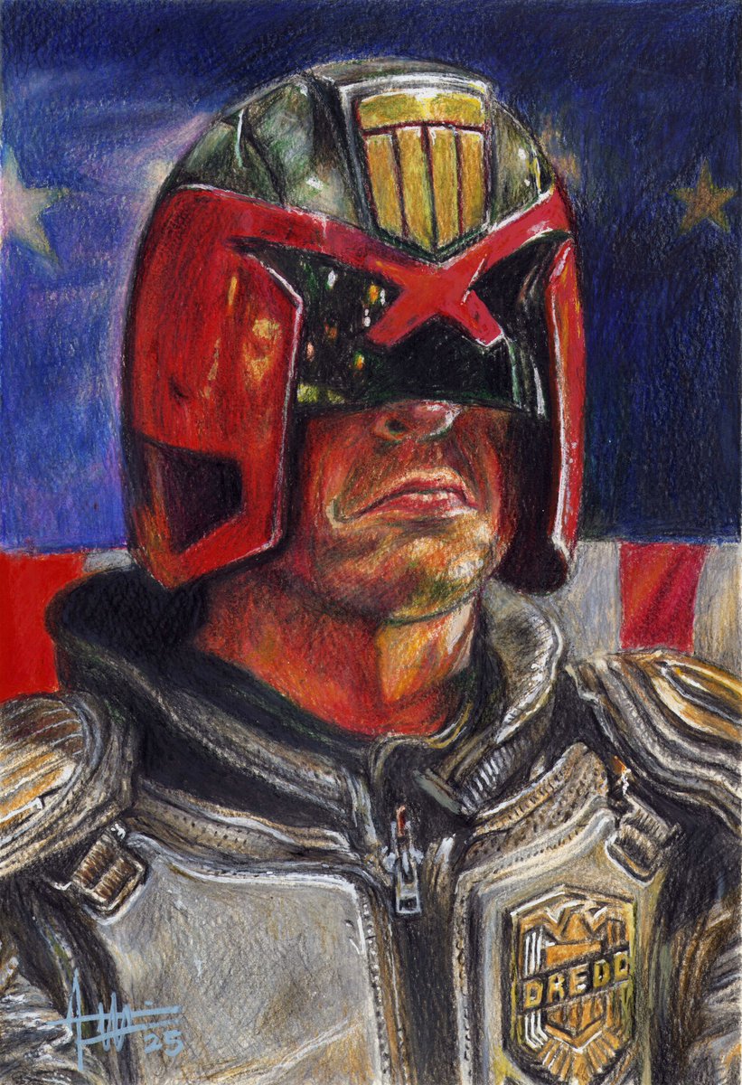 Jinja_Ninja_78's tweet image. A great big thanks to everyone who stopped by the live stream tonight as I worked on and finished this Karl Urban Judge Dredd piece. You all were a great help for getting me this piece wrapped up! Enjoy the artwork, and if there are any characters you'd like me to work on, let me…