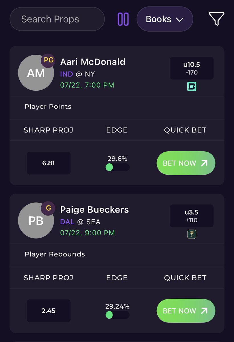 Sharp's Proptimizer ⏩ In Your Hands 

Download the Sharp App to access Sharp's Proptimizer, Pick'em Tools, Arbitrage Tool, and more - on the go ✅

Download now ⏩ sharp.app