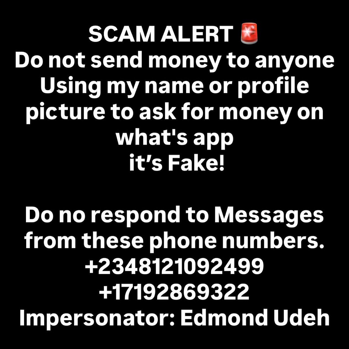 SCAM ALERT 🚨‼️