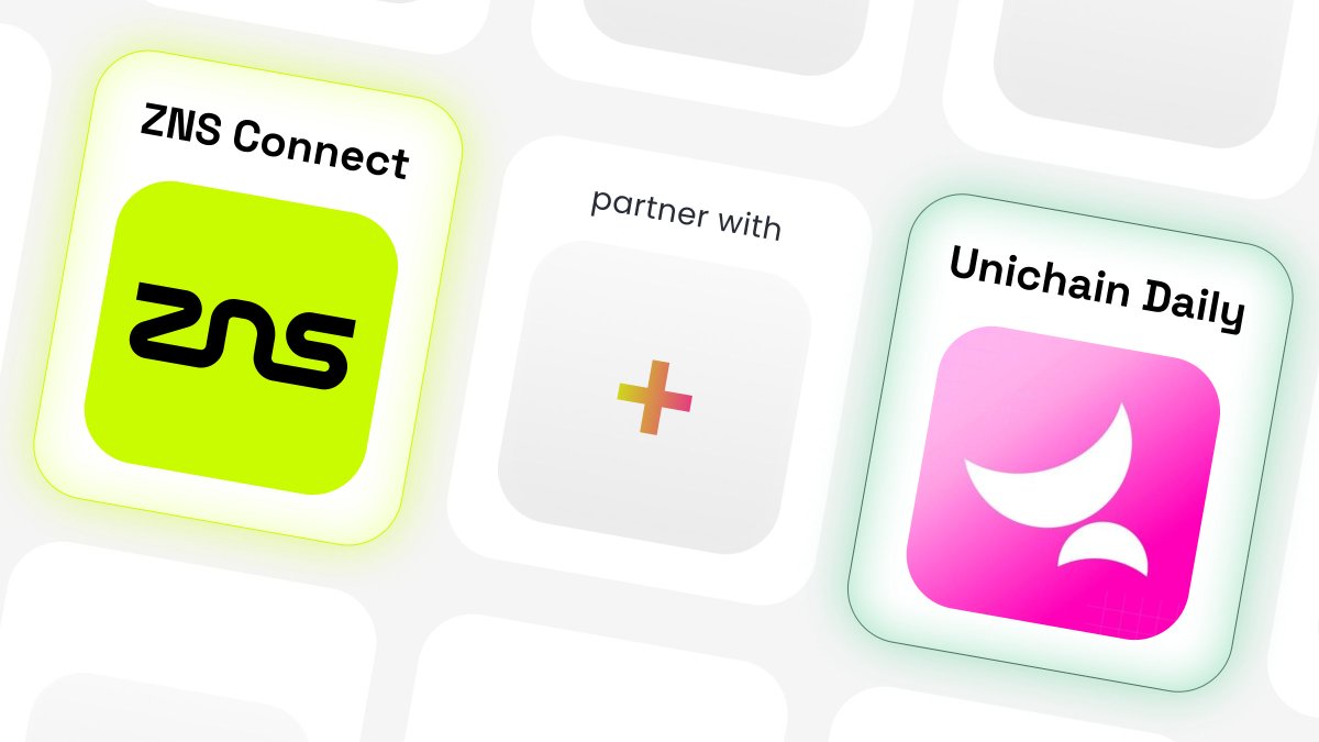 ZNSConnect's tweet image. 🚨 New Partnership Alert 🚨

We’re teaming up with @unichaindaily to spotlight the growing world of .defi domains on @unichain! 🟣

From 0x to human-readable, we are making DeFi identity seamless, and @unichaindaily will keep you updated on everything building with it. 🧠🔗

✅…