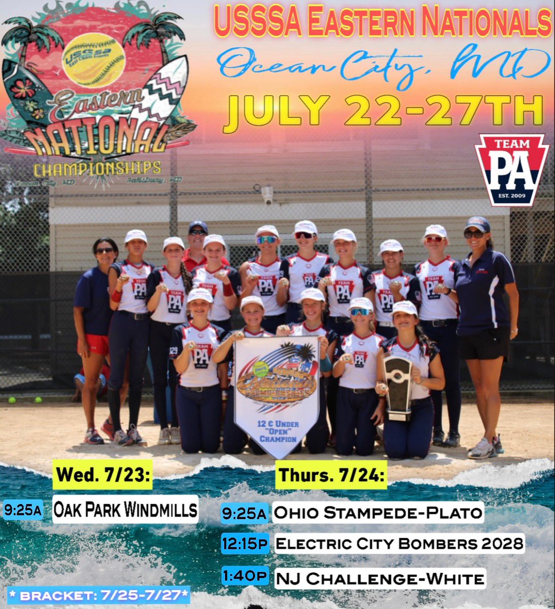 USSSA Eastern Nationals in OC Maryland!  Good luck ladies !!!