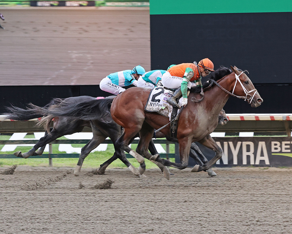 FasigTiptonCo's tweet image. The Saratoga Sale grad JOURNALISM added a third G1 to his resume with a victory in the Haskell S. (G1) at Monmouth Park on 7/19! Congrats to all the connections.
📸 EQUI-PHOTO/Bill Denver