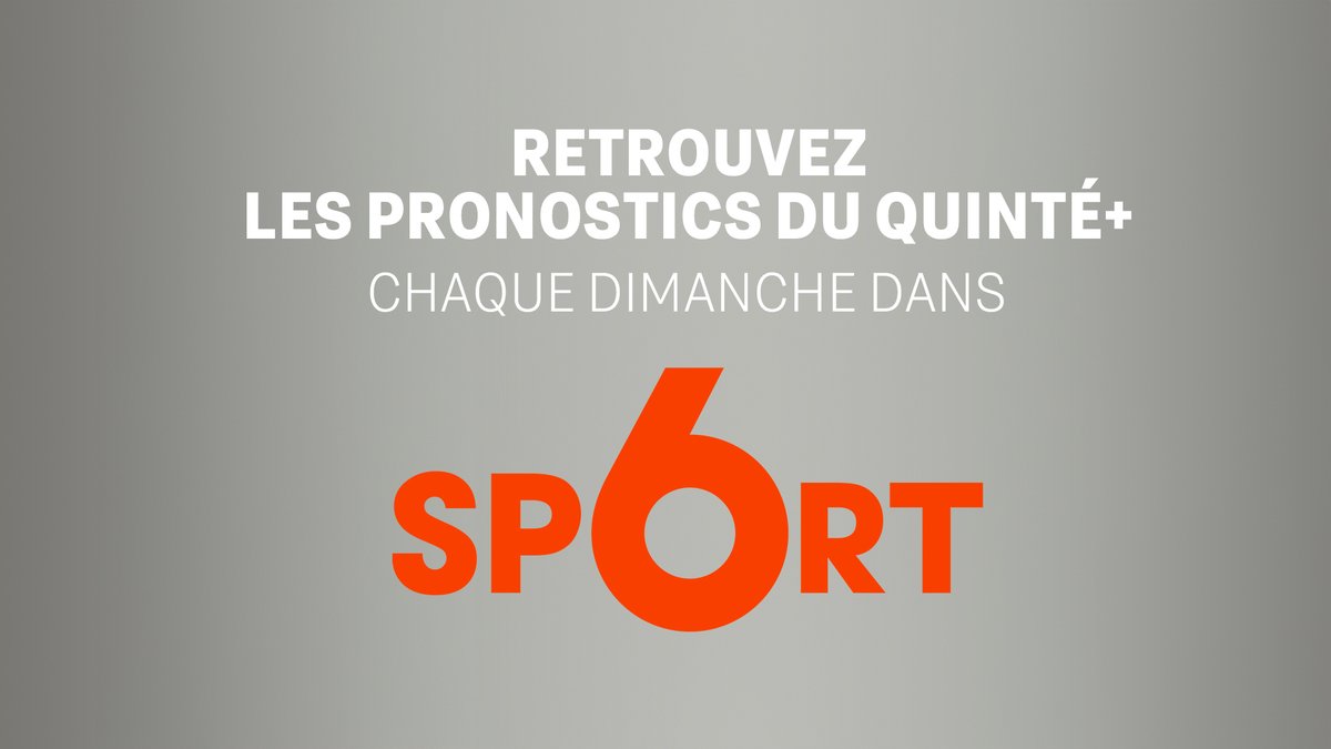 M6's tweet image. Retrouvez le Quinté+ dans #Sport6 :
🐴 Les pronostics à 12:30
🐴 Les résultats à 20:15