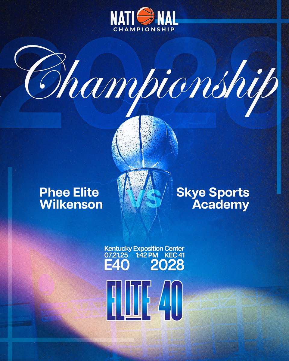Elite40League's tweet image. Championship matchup is set 🔥
Who’s taking home the title? 🏆
#Elite40 #2028 #ChampionshipGame