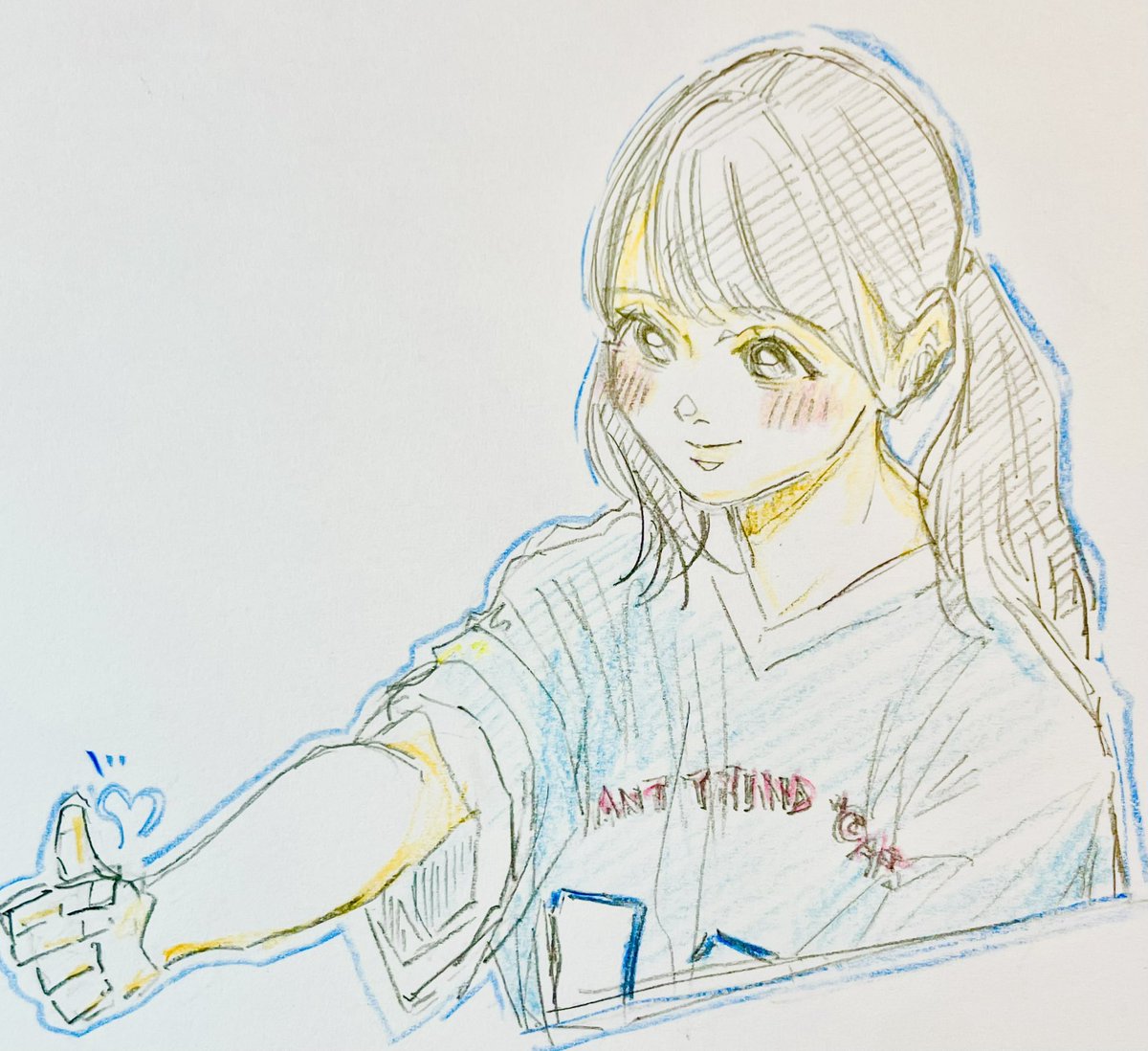 hello_katsuo's tweet photo. 撮可で録画した映像の中に
アリーナに向けて指ハート🫰送ってる尾木ちゃんが居たので
#尾木波菜 
#のいみーのいらすと
#k2odc https://t.co/oTV86r2fU8