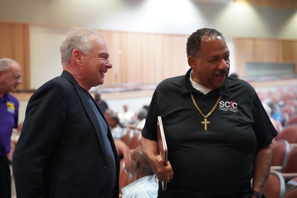 SenTimKaine's tweet image. Thank you to the Richmond NAACP, Urban League of Greater Richmond, SCLC, and others who came out last Saturday in Richmond to discuss President Trump and Republicans’ “Big, Ugly Bill,” which will kick people off their health insurance and cut SNAP. I will keep working to stand up…