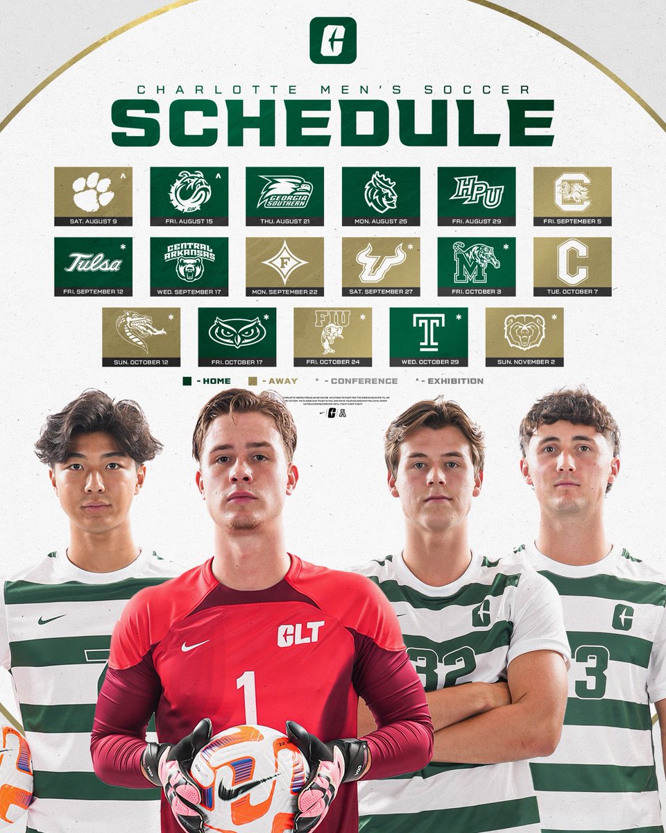 CharlotteMSoc's tweet image. 𝐎𝐍𝐄 𝐌𝐎𝐍𝐓𝐇 𝐀𝐖𝐀𝐘 😤
We’re officially one month out from our first official home matchup against Georgia Southern 👀
#GoldStandard⛏️