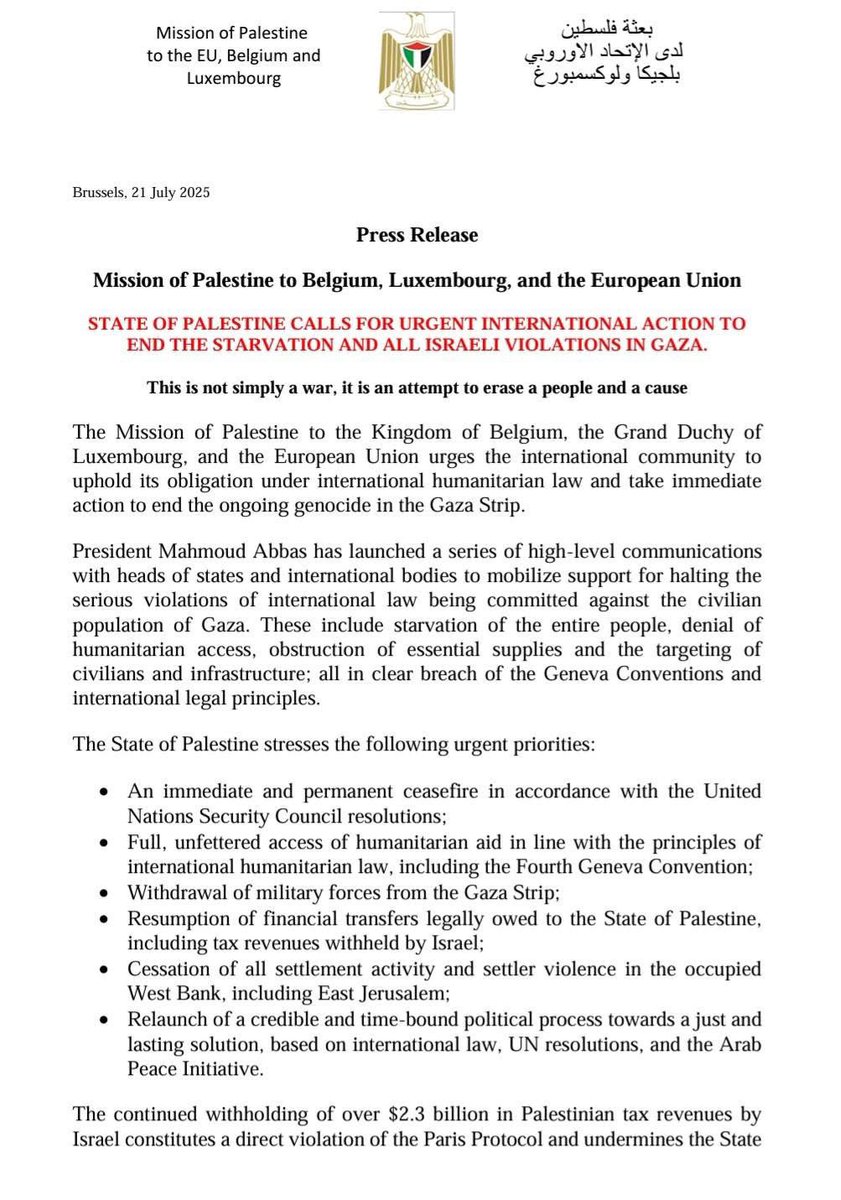 Palestine Mission to the 🇪🇺, 🇧🇪 and 🇱🇺 tweet media