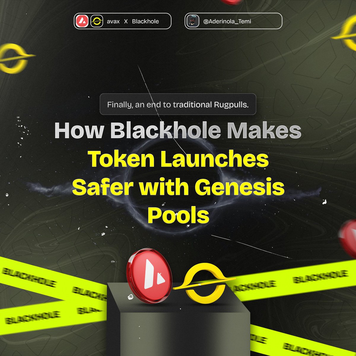 Aderinola_Temi's tweet photo. How Blackhole is fixing token launches in Web3..

All traders want gains with no rugs.
The founders craves liquidity, exposure &amp; trust, without a need for the big callers and their high fees. 
Blackhole looks at this and creates a structure fit for all. 
Breaking  it down 👇 https://t.co/N297dKrjmm