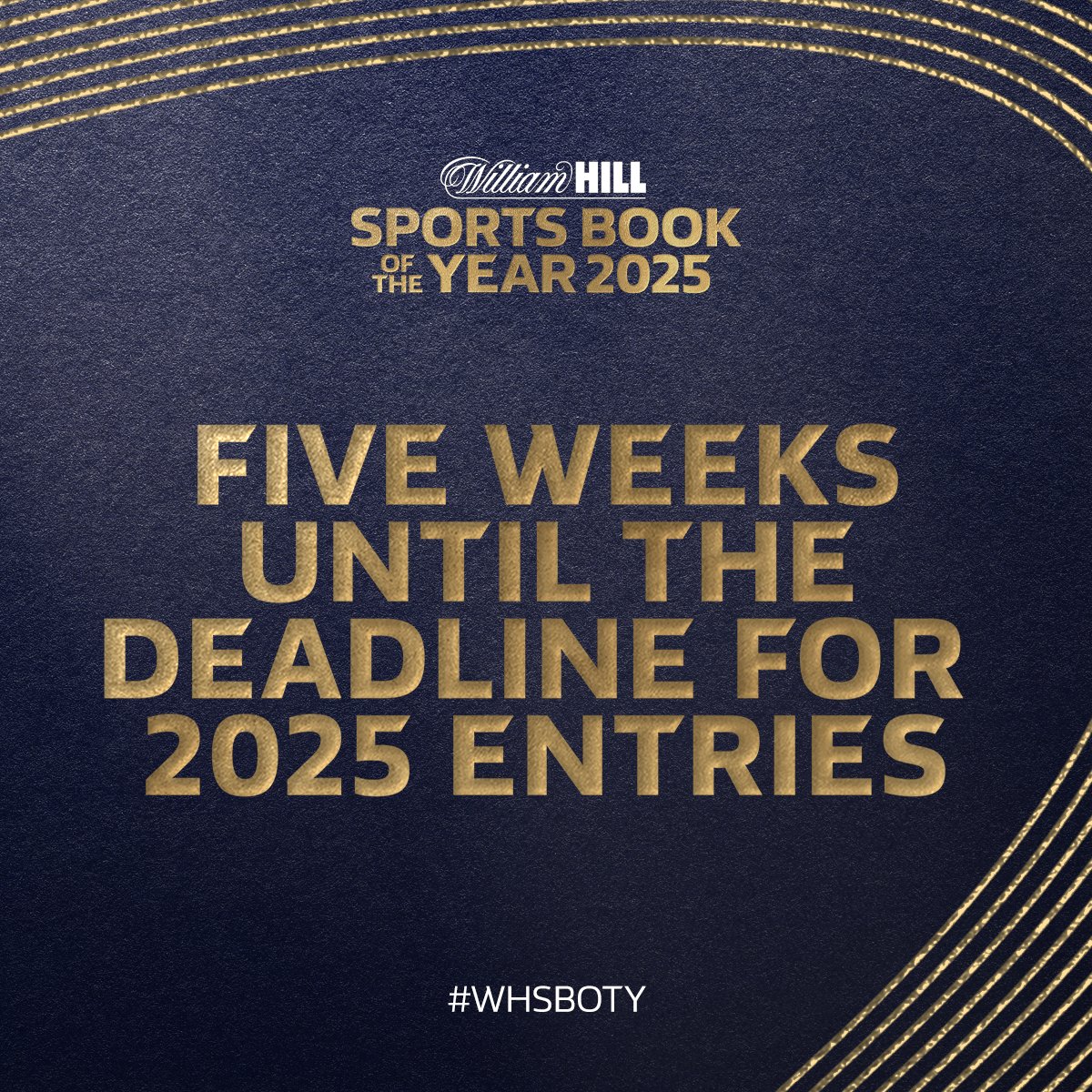 📢 𝑪𝑨𝑳𝑳𝑰𝑵𝑮 𝑨𝑳𝑳 𝑷𝑼𝑩𝑳𝑰𝑺𝑯𝑬𝑹𝑺…

Not entered the William Hill Sports Book of the Year award 2025? 🤔

Get your entries in now for a chance to be this year’s winner and receive £30,000, a trophy, and the opportunity to be featured on our Sports Book Club Podcast.