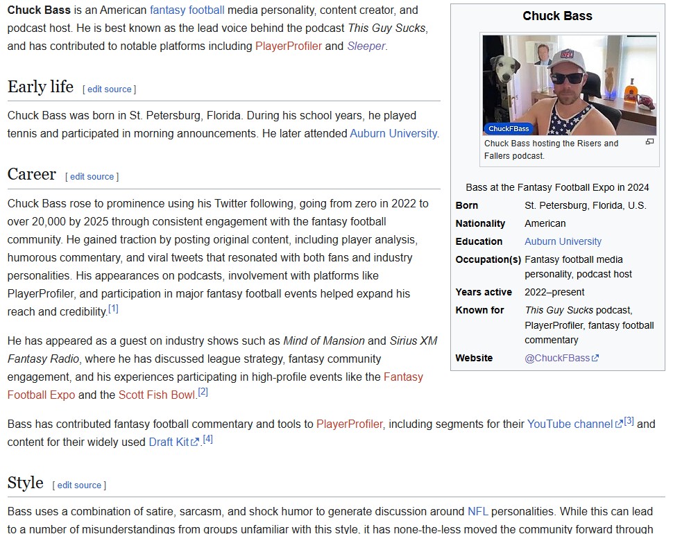 ChuckFBass's tweet image. Tough to focus on work when I figured out how to create my own Wikipedia page