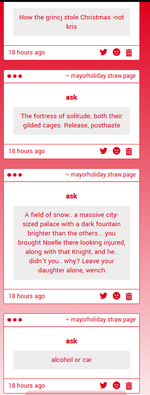 MayorOfHometown's tweet image. i usually dont let my bitchass daughter in and watch her struggle with opening the gate and trying to force herself in
i dont know who sans is
stay in the basement december
???
what
she is my daughter and i dont like her so just shut the fuck up
cigarette and rudy's body