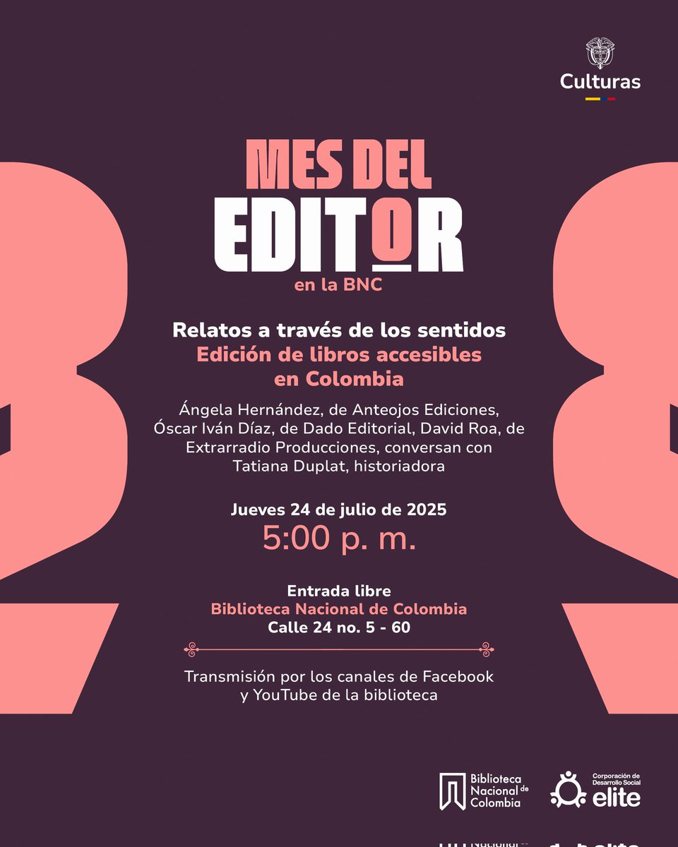 Tatiana Duplat Ayala 🐬 (@tatianaduplat) on Twitter photo Querida gente, esto es el próximo jueves. Los esperamos en la <a href="/BibliotecaNalCo/">Biblioteca Nacional de Colombia</a>. Querida gente, esto es el próximo jueves. Los esperamos en la <a href="/BibliotecaNalCo/">Biblioteca Nacional de Colombia</a>.