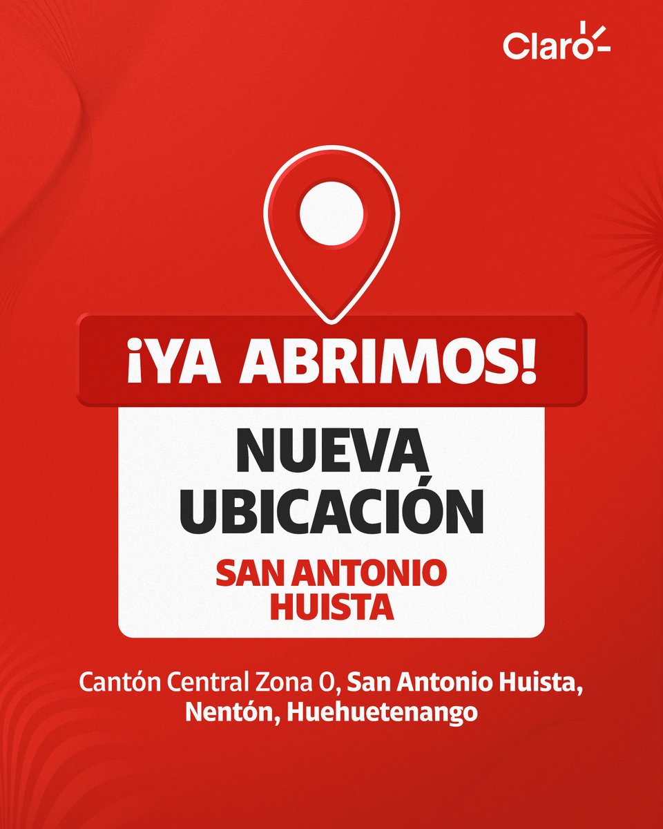 🆕 ¡Abrimos una nueva tienda!
Acercate a tu nueva tienda Claro y resolvé todo en un solo lugar: recargas, servicios y mucho más. 💬🔴