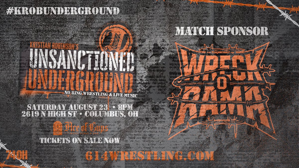 UnsanctionedPro's tweet image. We’re gearing up for another wild no ring, no rules show next month - and our friends WRECKORAMA wanted to get in on the action.
Huge shoutout to Logan & crew, thanks for seeing the vision and helping us throw another pro wrestling party for the 614!
🎟️ 614WRESTLING.COM
