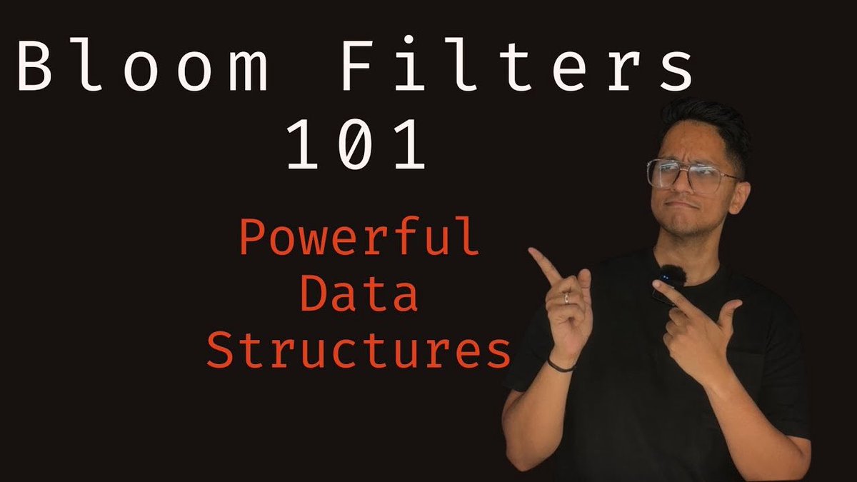 thegeeknarrator's tweet image. Bloom filters is a very powerful data structure that is used in many databases.
It’s also an important data structure to understand when it comes to designing high scale systems. 
Here we are with our next video in the #DatabaseInternals series - Bloom Filters 101
In the next…
