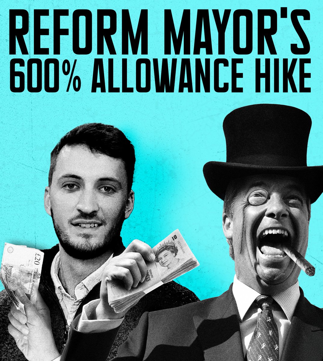 DaveDooganSNP's tweet image. 🤑 A Reform Mayor has recently increased his personal expenses allowance by a staggering 600%, despite promising to cut costs for taxpayers.
🤯 Who would have guessed that Reform were a party of self-serving charlatans?!?!?!?!?