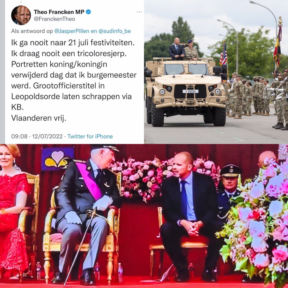Barbara_Pas's tweet image. Theo - ik ga nooit naar 21 juli festiviteiten - Francken 🙃 #ConfederalismeOfNiets #wiegelooftdiemensennog