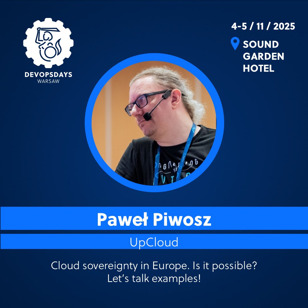 Join Paweł Piwosz at #DevOpsDaysWarsaw2025 to explore landscape of European clouds. The services, options, pricing... let's find out if Europe is ready for a new chapter! 
🎟️Register now and secure your spot: devopsdays.pl
#DevOps #DevOpsDays #DevOpsDaysWarsaw #Cloud
