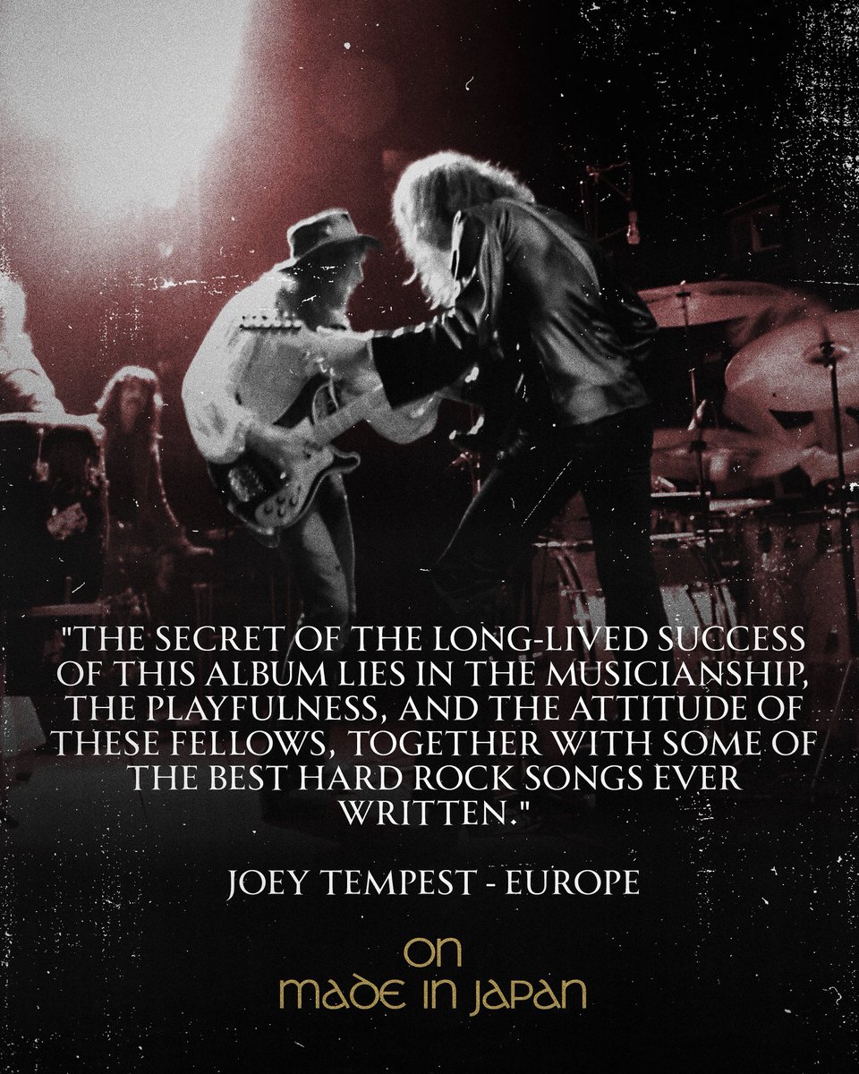 _DeepPurple's tweet image. "The secret of the long-lived success of this album lies in the musicianship, the playfulness, and the attitude of these fellows, together with some of the best hard rock songs ever written." - Joey Tempest - Europe
//DP WebCrew
#MadeInJapan #DeepPurple #DP50 #MIJ