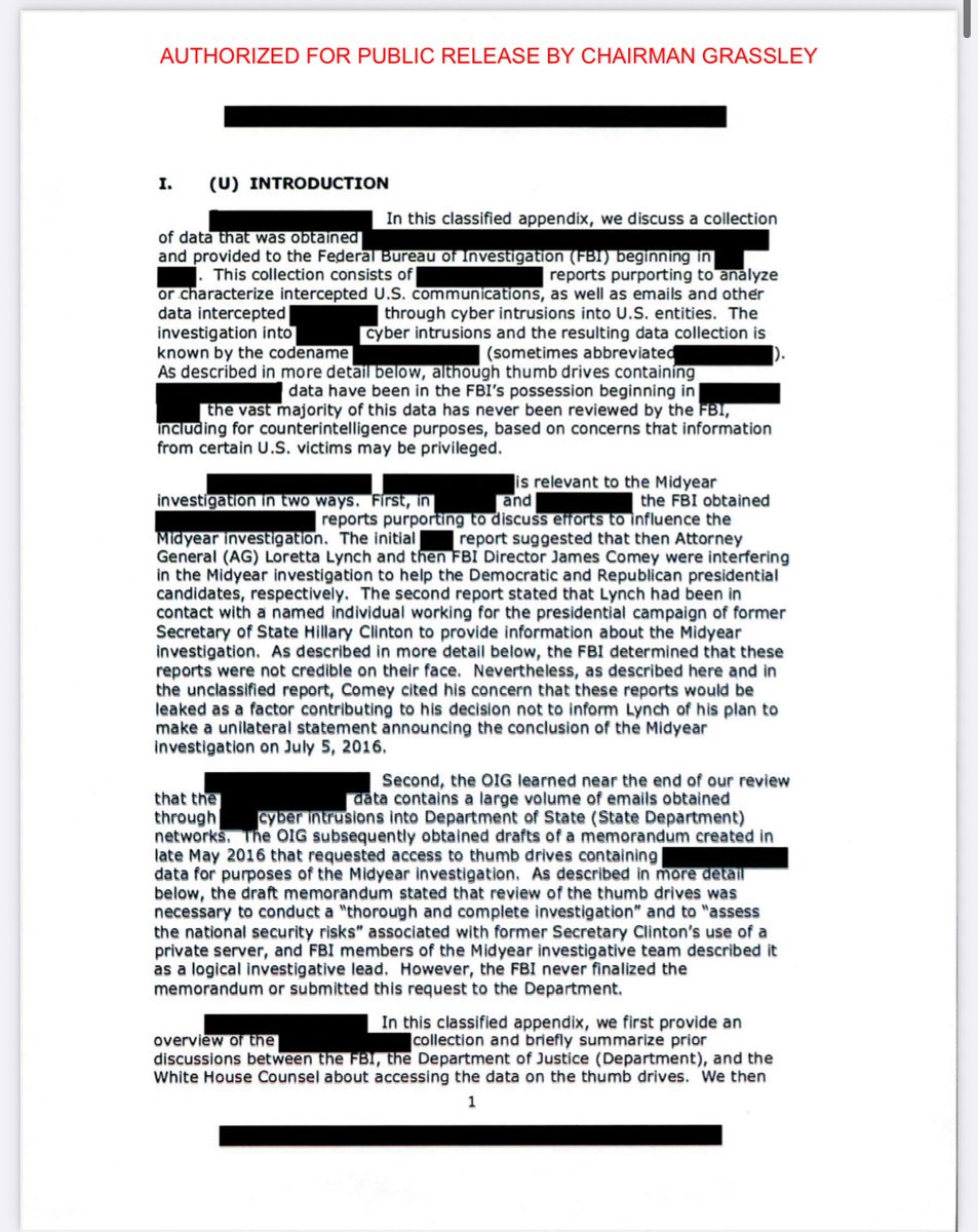 BREAKING: Newly Declassified DOJ Watchdog Report Shows FBI Cut Corners in Clinton Email Investigation:

“The DOJ OIG’s Clinton annex shows the FBI obtained thumb drives from a source during the Clinton investigation, but then-FBI Director James Comey, as well as then-Deputy FBI
