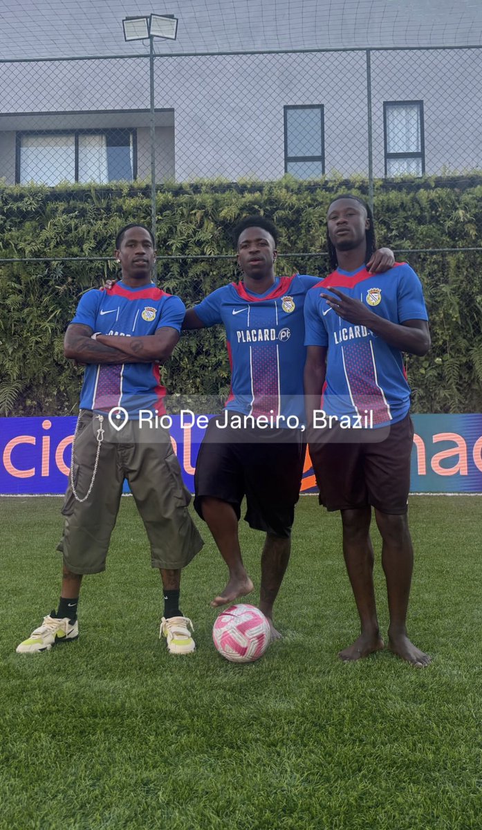 RodeoTheAlbum's tweet image. Travis Scott, Vini Jr. and Camavinga in Brazil 🇧🇷
