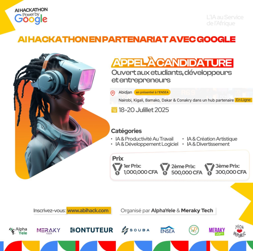 Askia_Dreamer's tweet photo. 🇸🇳 Fier d’avoir représenté le Sénégal et remporté la 1ère édition du #AbiHack2025, co-organisé par Google , Alpha yele &amp; MerakyTech avec mon projet MBAY’MI CONSEIL. Un immense merci à @galsenai, @soubakary, @gdg_dakar, @derguene   pour cette opportunité et cette  organisation. https://t.co/xgnNMtMXph
