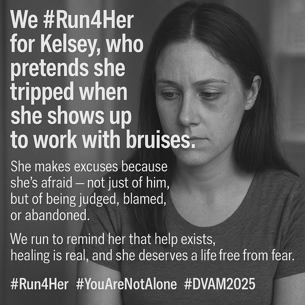 btsadv's tweet image. 👟💔 We Run for Her — the one still living it.
We run for the woman who’s still walking on eggshells.
For the one covering bruises with makeup and silence.
For the one who hasn’t found a way out—yet.
➡Sign up. Show up. Run for her. givebutter.com/VaXkh9
#RunForHer #BTSADV