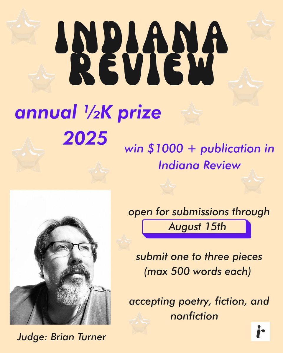 IndianaReview's tweet image. Friends, we&apos;re DELIGHTED to announce this year&apos;s Half-K judge is the inimitable Brian Turner! More info here: indianareview.iu.edu/Prizes/index.h…