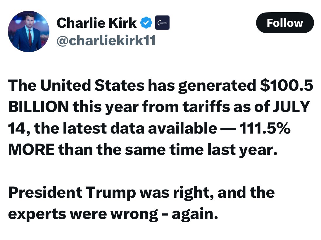 JoJoFromJerz's tweet image. We. Pay. The. Fucking. Tariffs.
You engorged tick headed idiot.